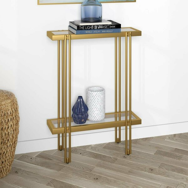 Hudson & Canal 22 in. Inez Rectangular Console Table, Brass AT1706